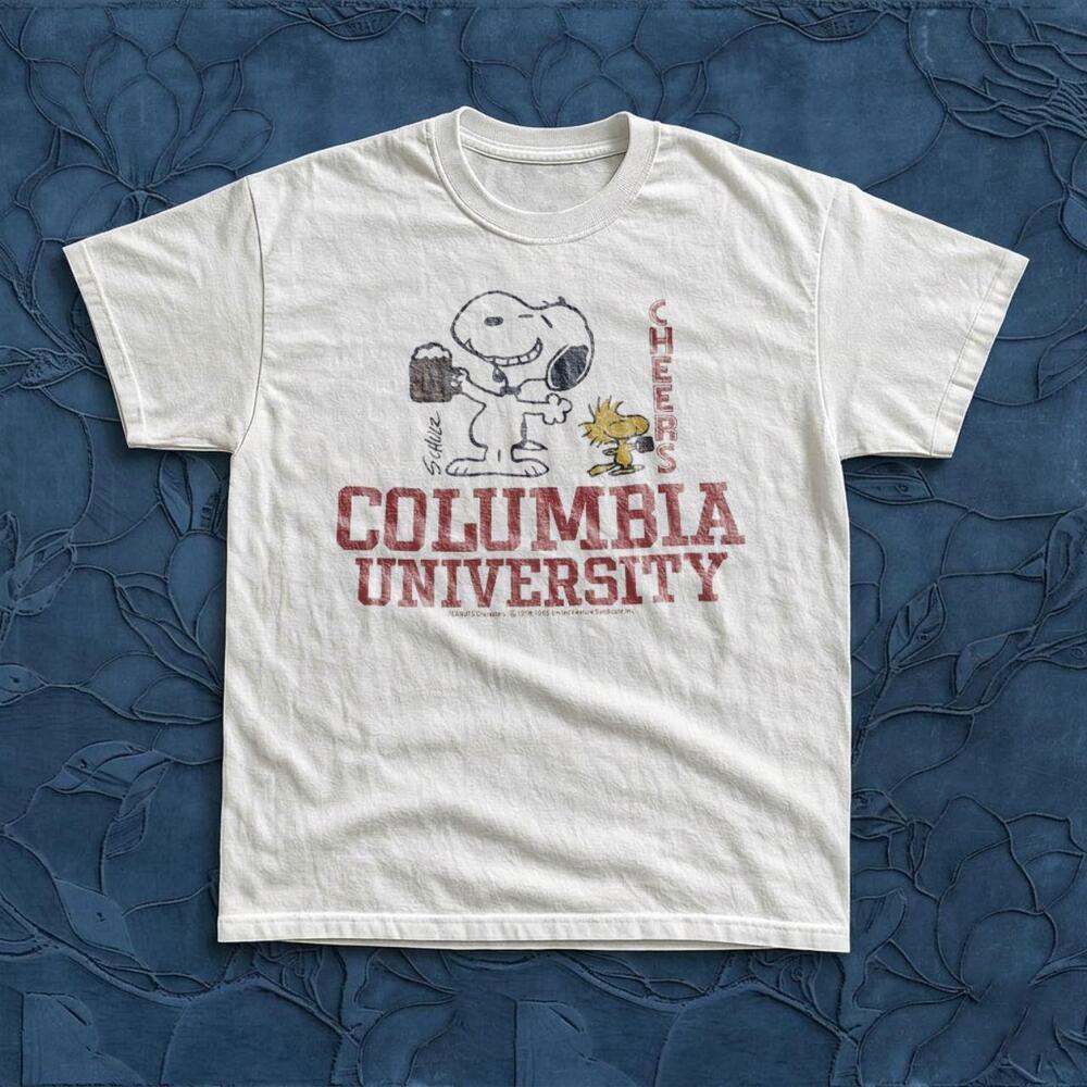 Gildan Columbia University Snoopy Cheers Design T-Shirt
